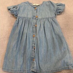 H&M Light Blue Kids Dress with Button Detail